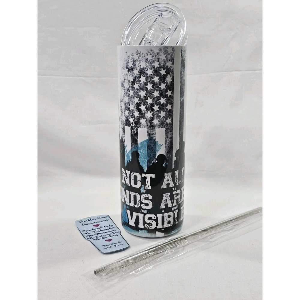 Pain Wounds Health American Flag 20Oz Tumbler Travel Insulated Patriotic Support